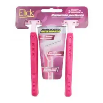 Rastrillo 2 navajas para mujer elick 2 pz