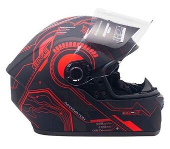 Casco edge gt500 hub cerrado negro/rojo m