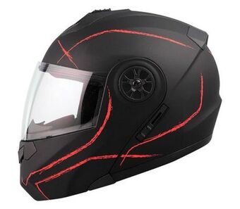 Muebles América Casco edge turbo cerrado negro/rojo m oferta