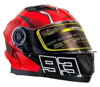Muebles América Casco axus ant abatible doble visor rojo l oferta