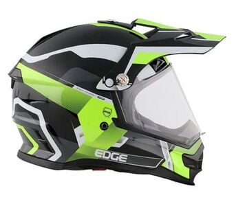 Muebles América Casco edge k4 doble visor cerrado negro/amarillo neon extra grande oferta