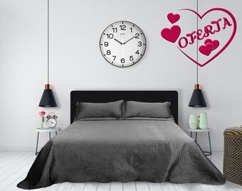 Colap La Palestina Colcha matrimonial matt satín gris oxford oferta