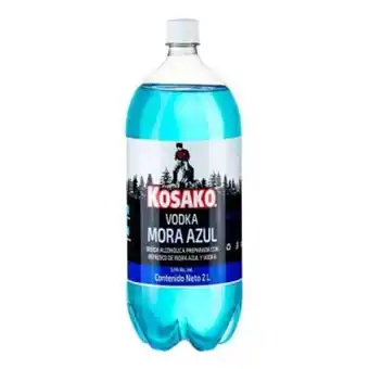 Bebida alcohólica preparada kosako vodka mora azul 2 l