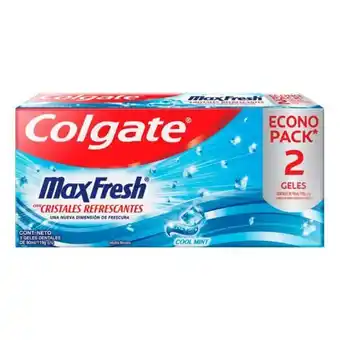 Gel dental colgate max fresh cool mint 2 pzas de 90 ml c/u