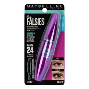 Máscara para pestañas maybelline new york the falsies a prueba de agua black 9 ml