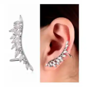 Aretes de plata 925 y circonia con diseño de ala para mujer