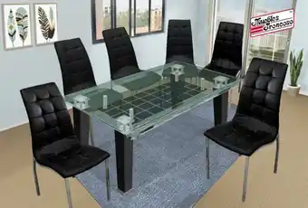 Monroe Antecomedor dt-375 - sillas dc-954 negras oferta