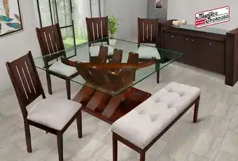 Antecomedor tamayo 1.50 - sillas y banca egipto tabaco