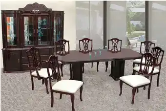 Comedor grecia cherry jr - 4 sillas y 2 sillones