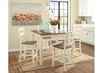 Ashley Furniture Mesa de comedor a la altura de mostrador con bancos woodanville (... oferta