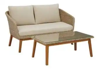 Crystal cave outdoor loveseat with table (set of 2)