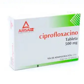 Farmacias de Apoyo Ciprofloxacino tabletas 500mg con 14 piezas oferta
