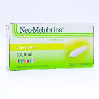 Neo-melubrina infantil 300.000mg con 5 supositorios