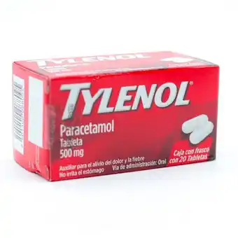 Tylenol cápsulas 500mg con 20 piezas