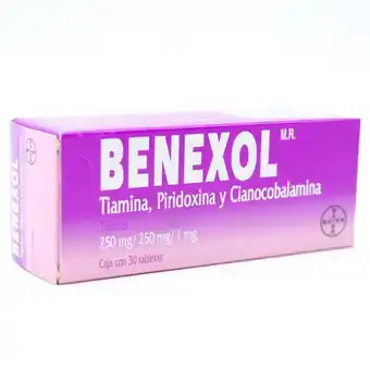 Farmacias de Apoyo Benexol tabletas 250/250/1mg con 30 piezas oferta