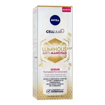 Serum tratamiento facial nivea cellular luminous 630° anti-manchas 30 ml