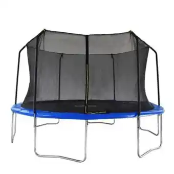 Trampolín athletic works 12 pies con malla de seguridad negro con azul