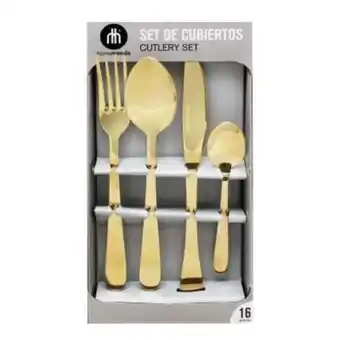Set de cubiertos hometrends cutlery set dorados 16 pzas