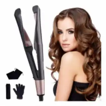 Plancha para cabello 2 en 1 alisadora y rizadora
