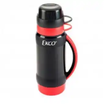 Termo de 1 litro ekco lacafetiere de polipropileno color rojo y negro con tapa antiderrame