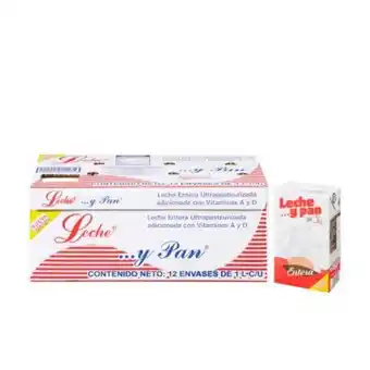 Sam's Club Leche entera ultrapasteurizada leche... y pan 12 pzas de 1 l c/u oferta