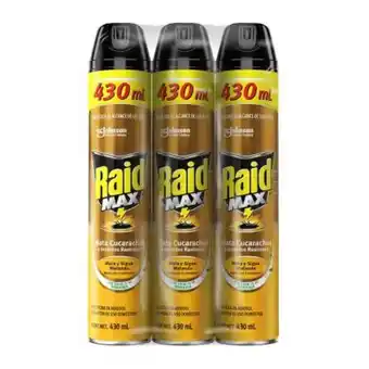 Raid max 3 pzas de 430 ml c/u