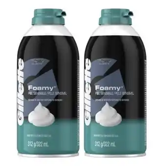 Sam's Club Espuma para afeitar gillette foamy piel sensible 2 pzas de 312 g oferta