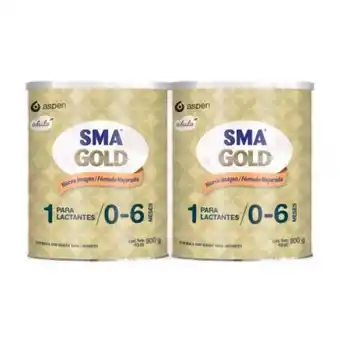 Fórmula infantil sma gold etapa 1 con 2 latas de 900 g c/u