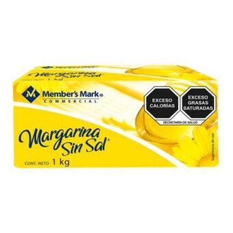 Margarina sin sal member's mark barra de 1 kg