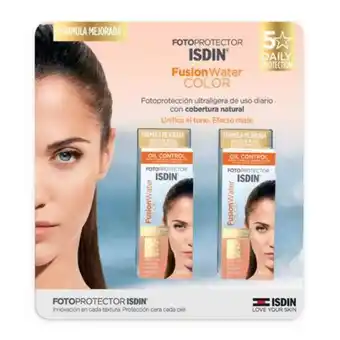 Fotoprotector isdin fusion water color con fps 50 2 pzas de 50 ml c/u