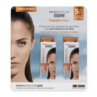 Fotoprotector isdin fusion water con fps 50 2 pzas de 50 ml c/u