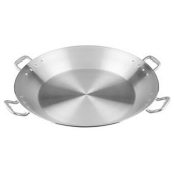 El Bodegón Paellera profesional acorzada de 4mm. de 70cm. con 4 asas vasconia pro de aluminio plateado pulido con certificación nsf oferta