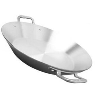 El Bodegón Paellera profesional acorzada de 4.0 mm cónica vasconia pro de aluminio plateado pulido con certificación nsf oferta
