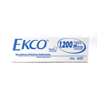 Plástico adherente ekco de 1,200m x 45cm de máxima resistencia y adherencia.