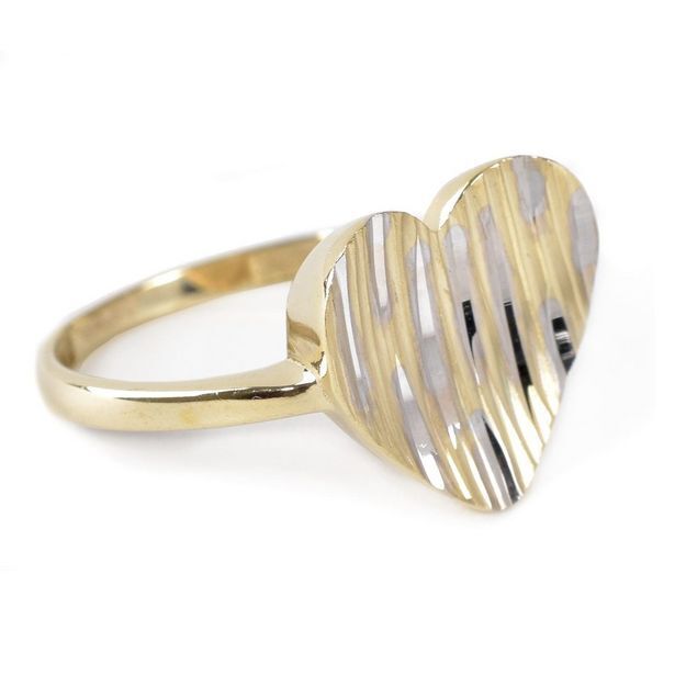 Anillo de corazón diamantado de dos oros dobleo oferta en Sanborns