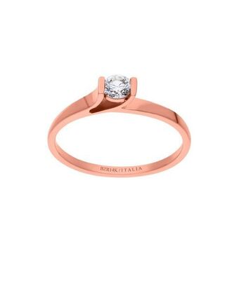 Joyerías Bizzarro Anillo solitario en oro rosa 14k con un brillante de 25 puntos oferta