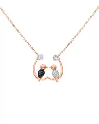 Joyerías Bizzarro Dije de oro rosa 14k con 9pts de diamantes blancos y negros (vs1-vs2) (g-h) oferta