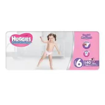 Pañales huggies ultraconfort etapa 6 niña 40 pzas