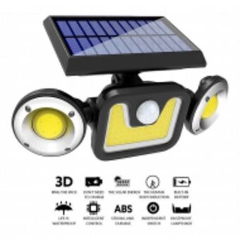 Lámpara recargable luz solar exterior jardin con sensor