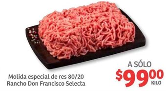 Soriana Híper Molida Especial de Res 80/20 Rancho Don Francisco Selecta oferta