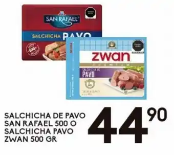 Salchicha de Pavo San Rafael o Salchicha Pavo Zwan 500g