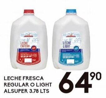 Alsuper Leche Fresca Regular o Light Alsuper 3.78lt oferta