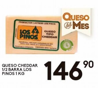 Alsuper Queso Cheddar 1/2 Barra Los Pinos 1kg oferta