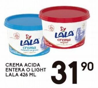Alsuper Crema Acida Entera o Light Lala 426ml oferta