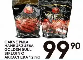 Alsuper Carne Para Hamburguesa Golden Bull Sirloin o Arrachera 1.2kg oferta