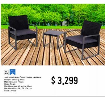 Juego balcón 3 pz victoria ratan
