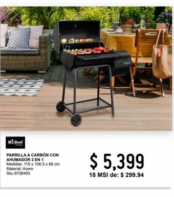 Sodimac Homecenter Parrilla carbón con ahumador 2 en 1 oferta