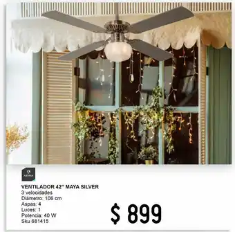 Sodimac Homecenter Ventilador 42" maya silver oferta