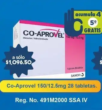 Farmacia San Pablo Co aprovel tab 150/12.5mg caj c/28 oferta