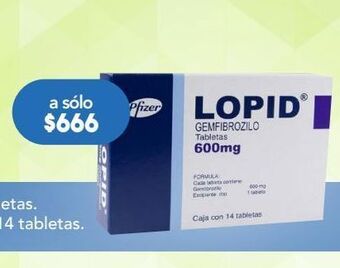 Lopid 600mg 14 tabletas